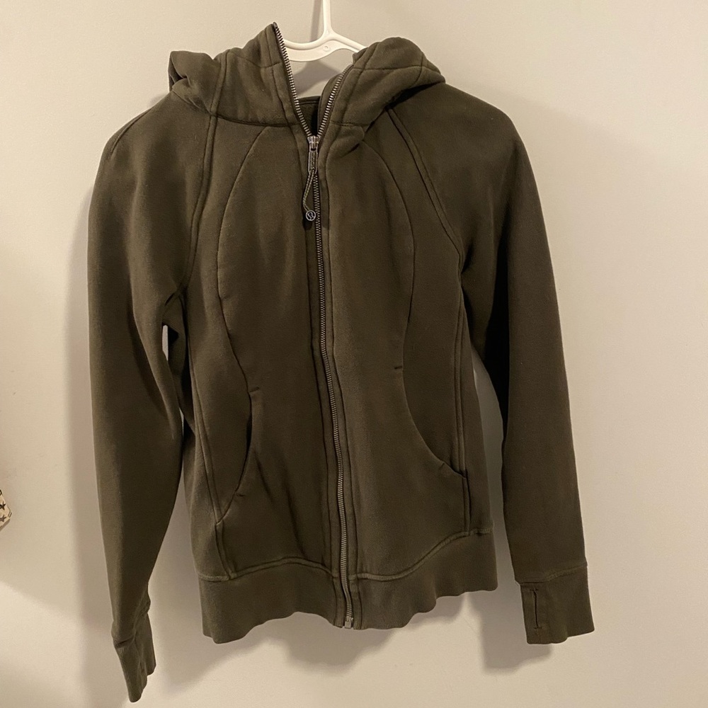 Lulu scuba hoodie olive green